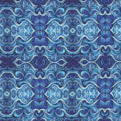 Quilting Treasures Fabrics Endless Blues Dan Morris Blue Waves Medallion