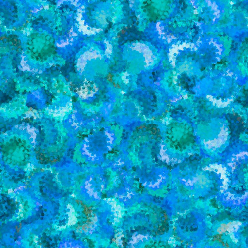 Quilting Treasures Fabrics Serendipity by Dan Morris Pointillist Swirls Texture Ocean Blue
