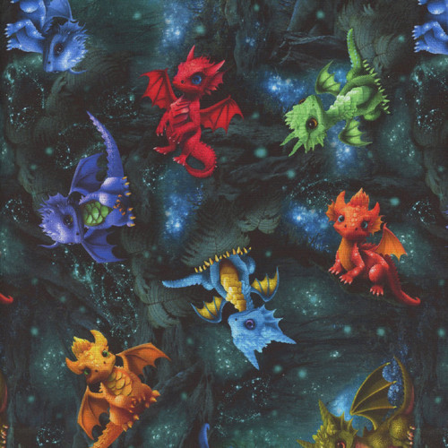 Timeless Treasures Fabrics Baby Dragons Baby Dragons Fantasy Forest Forest