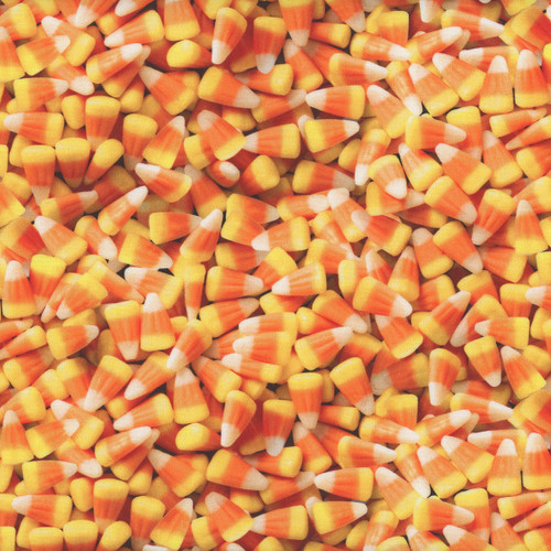 Timeless Treasures Fabrics Fright Night Packed Candy Corns Corn