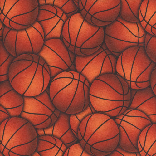 Timeless Treasures Fabrics Sports Packed Basketball Orange