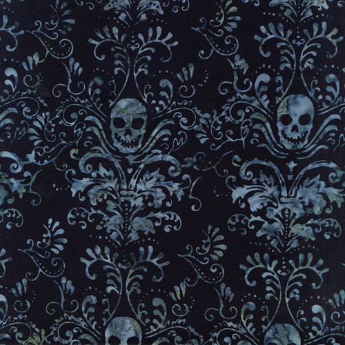 Timeless Treasures Fabrics Tonga Batiks Spell Bound Skull Damask Wicked