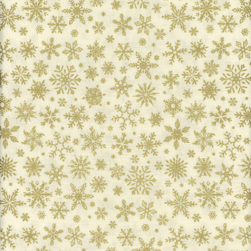 Timeless Treasures Fabrics Winter Rose Metallic Snowflakes Cream