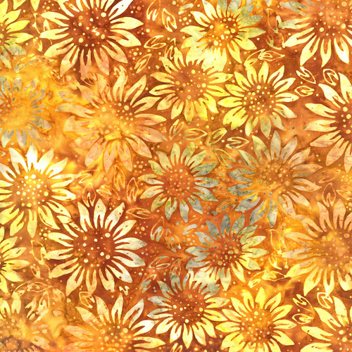 Timeless Treasures Fabrics Xtonga 108 Inch Wide Quilt Back Sunflowers Autumn