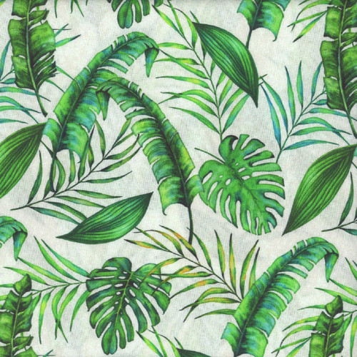 Windham Fabrics Tropical Paradise Ivory Tropical Leaves