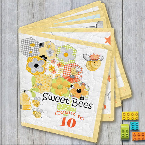 Clothworks Fabrics Suzy Bee Fabric Book Panel Sweet Bees Storybook