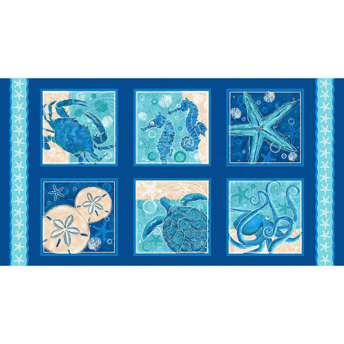 Studio E Fabrics M'Ocean Ocean Blocks Panel