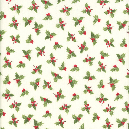 Wilmington Prints Cardinal Cozy Nancy Mink Holly Toss Cream