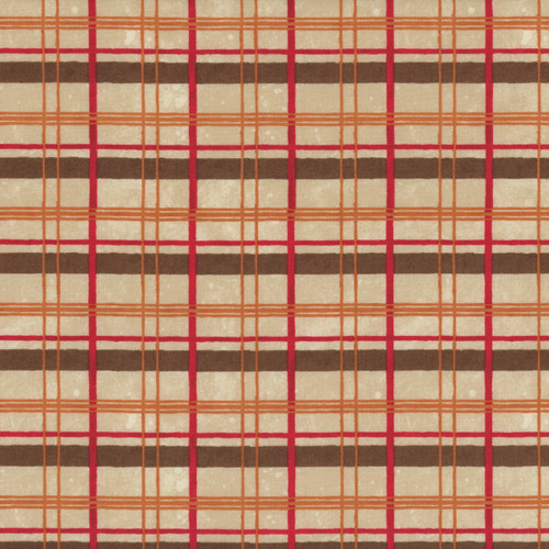 Wilmington Prints Gnome-kin Patch Susan Winget Plaid Cream