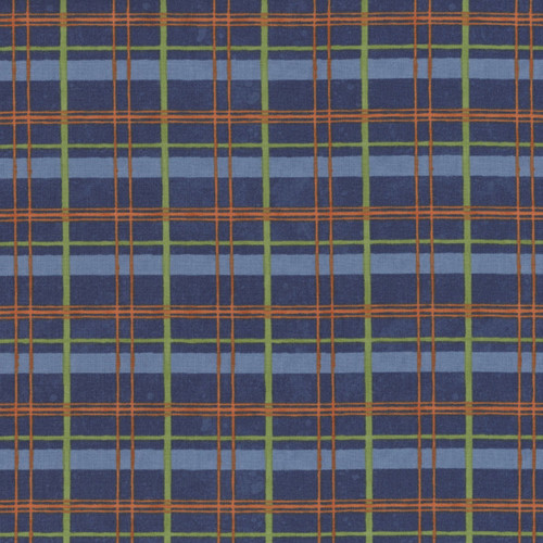 Wilmington Prints Gnome-kin Patch Susan Winget Plaid Navy