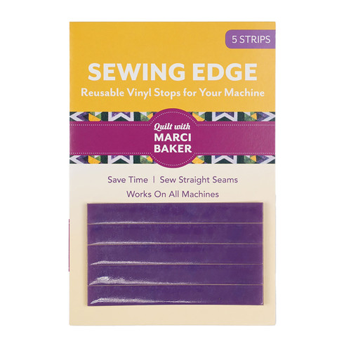 Qtools Sewing Edge 5 Strips. Sew faster and more easily without losing your precision. These purple vinyl strips replace masking tape and moleskin with a re-positionable stop that doesn't leave sticky residue. The thickness creates an edge that guides the fabric in front of the foot. Sew with confidence every time.
