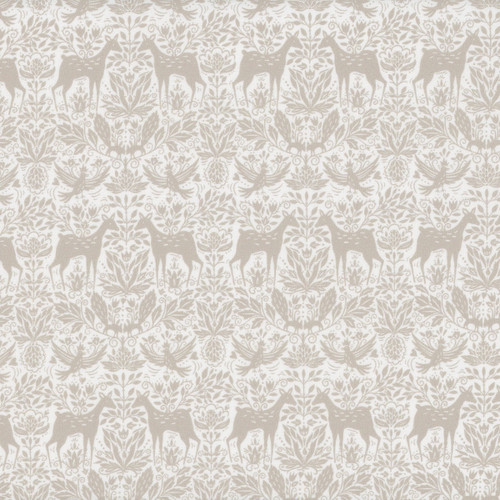 In The Beginning Fabrics Whimsy Woodland Deer and Birds Beige
