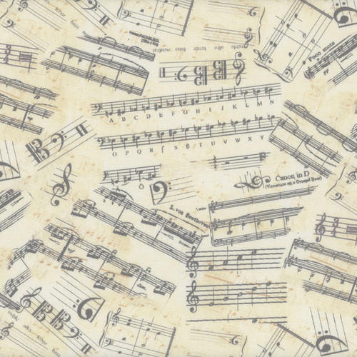 Timeless Treasures Fabrics Sonata Musical Scales Antique
