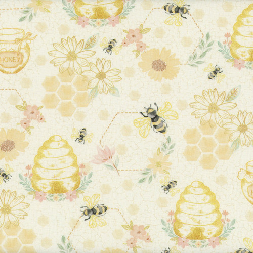 Timeless Treasures  Fabrics Home Sweet Home Quilting Bees Cream
