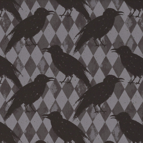 Andover Fabrics Nevermore by Andover Fabrics Crow Harlequin Gray