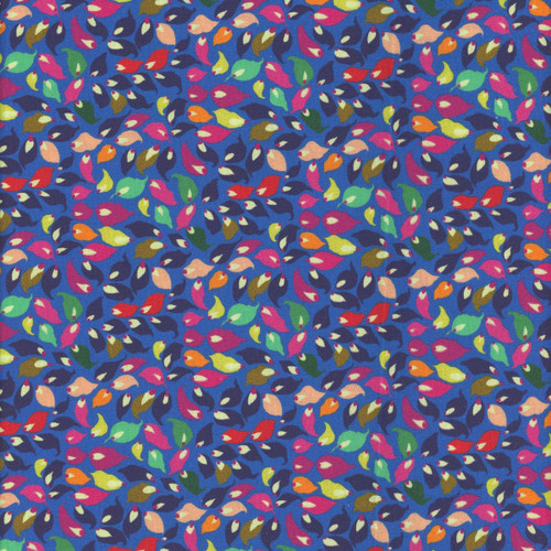 Windham Fabrics Botanica Sally Kelly Summer Leaves Blue