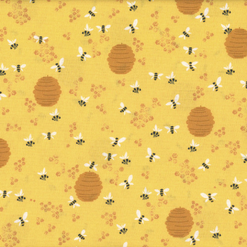 Dear Stella Fabrics Alphabet Soup Bee Hive Gold