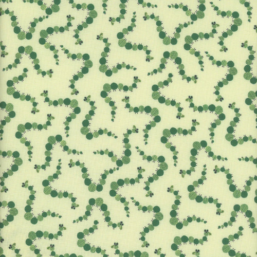 Dear Stella Fabrics Alphabet Soup Caterpillars Lettuce