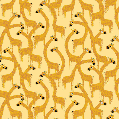 Dear Stella Fabrics Alphabet Soup Girrafic Jam Cornsilk