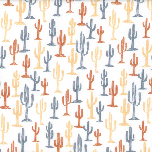 Dear Stella Fabrics Full Moon Cacti White