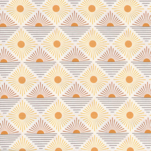 Dear Stella Fabrics Full Moon Rays MULTI on White