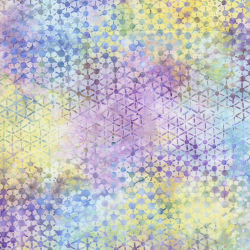 Timeless Treasures Paradise Tonga Batiks Geo Floral Shape Opal