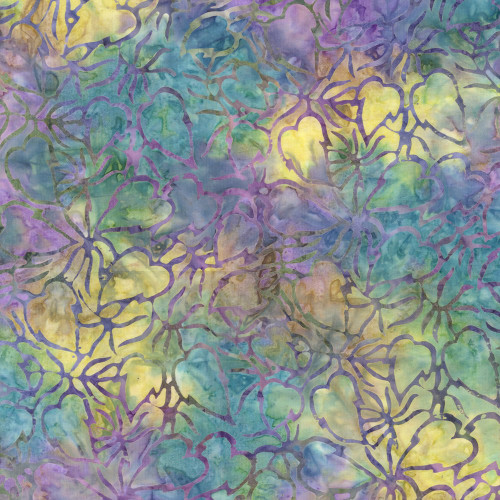 Timeless Treasures Paradise Tonga Batiks Packed Leaves Paradise