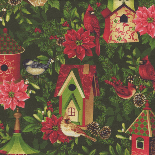 Studio E Fabrics Tis the Season Art Loft Bird Houses