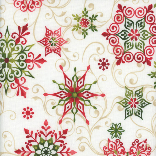 Studio E Fabrics Tis the Season Art Loft Cream Snowflake