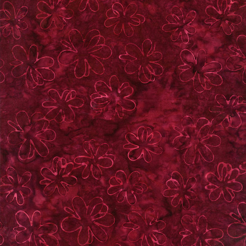 Timeless Treasures Fabrics Cider Tonga Batiks Wine Tossed Flowers