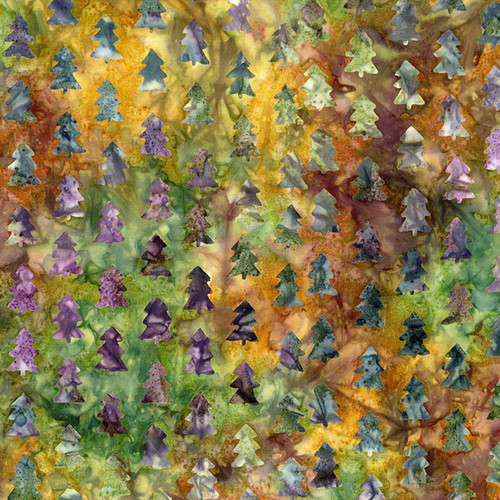 Timeless Treasures Fabrics Cider Tonga Batiks Forest Mini Christmas Trees