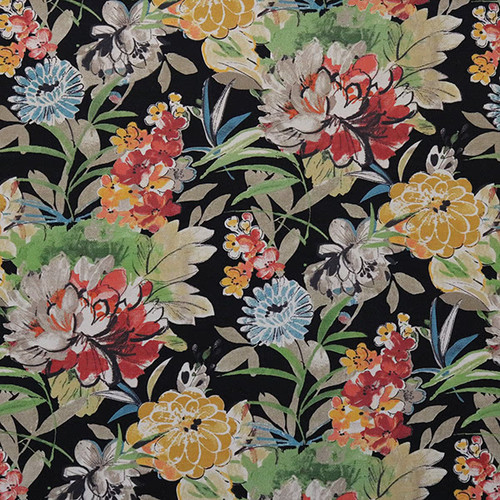 Swavelle Tropix Spun Polyester Stoneleigh Noir Floral