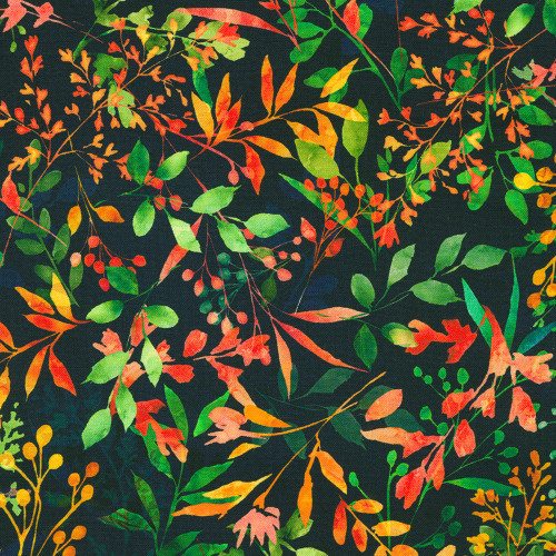 Robert Kaufman Fabrics Dreaming Of Fall Leaves Midnight