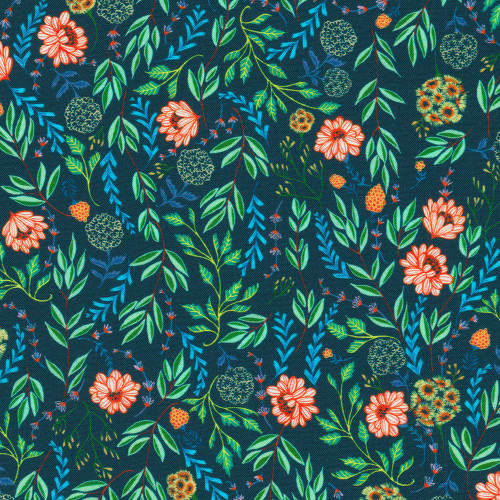 Robert Kaufman Fabrics Faraway Florals by Pimlada Phuapradit Vines Ocean