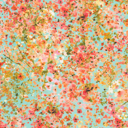 Robert Kaufman Fabrics Lotus And Koi by Laura Wan Blossoms Sweet