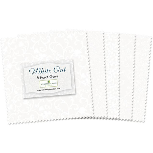 Wilmington Prints Essentials White Out Charm Squares 5 Karat Crystals Squares