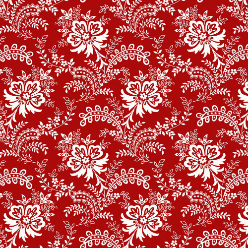Henry Glass Fabrics Another Stroll Along the Seine French Floral Red