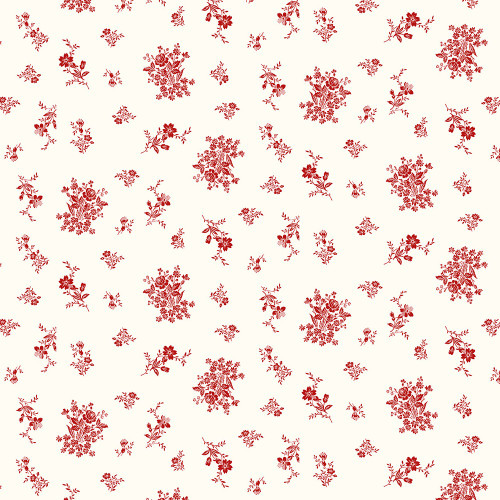 Henry Glass Fabrics Another Stroll Along the Seine Floral Bouquet Cream Red
