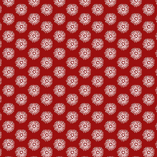 Henry Glass Fabrics Another Stroll Along the Seine Floral Starburst Red