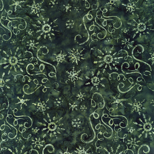 Timeless Treasures Festive Tonga Batiks Pine Snowflakes & Ribbons