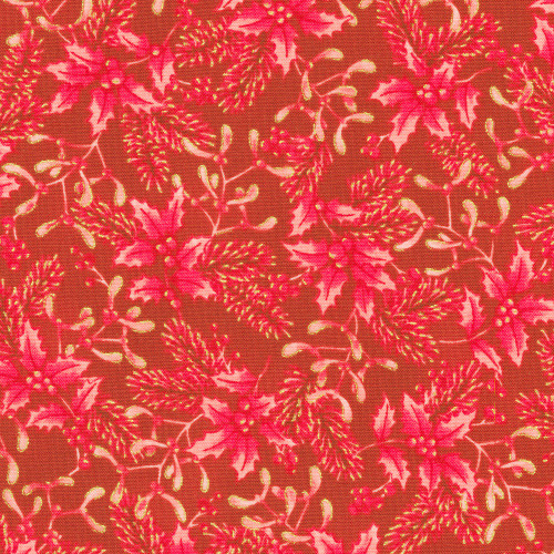 Robert Kaufman Fabrics Holiday Flourish Festive Finery Sprigs Cranberry