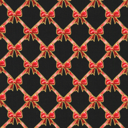 Robert Kaufman Fabrics Holiday Flourish Festive Finery Ribbons Black