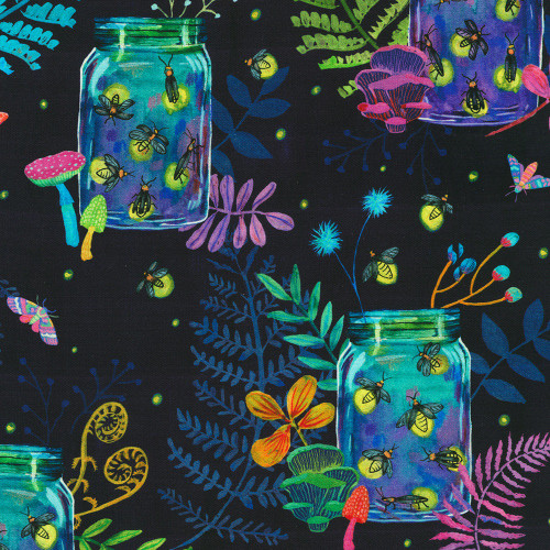 Robert Kaufman Fabrics Garden Lights by Subhashini Narayanan Jars Starry Night