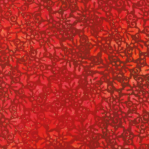 Robert Kaufman Fabrics Joyful Holidays Artisan Batiks Holly Garnet