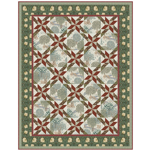 FreeSpirit The Cotswold Holiday Collection by Morris & Co Stars and Stream Quilt Kit