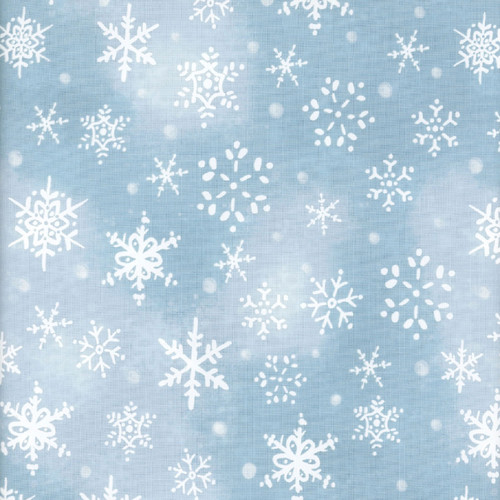 Clothworks Fabrics Sue Zipkin Snowman Christmas Snowflakes Light Teal