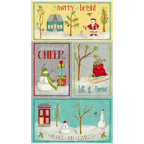 Windham Fabrics A Very Terri Christmas Terri Degenkolb Merry & Bright Panel Multi