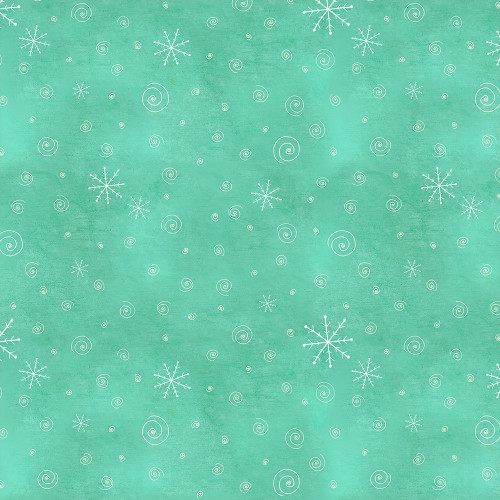 Windham Fabrics A Very Terri Christmas Terri Degenkolb Snow Flurries Turquoise