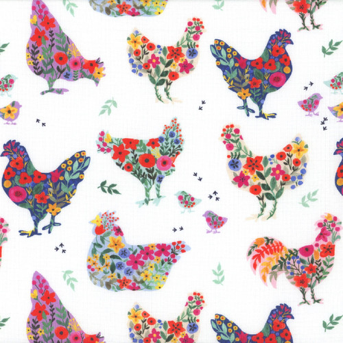 Windham Fabrics Chicken Littles Chicks in the Garden Ivory