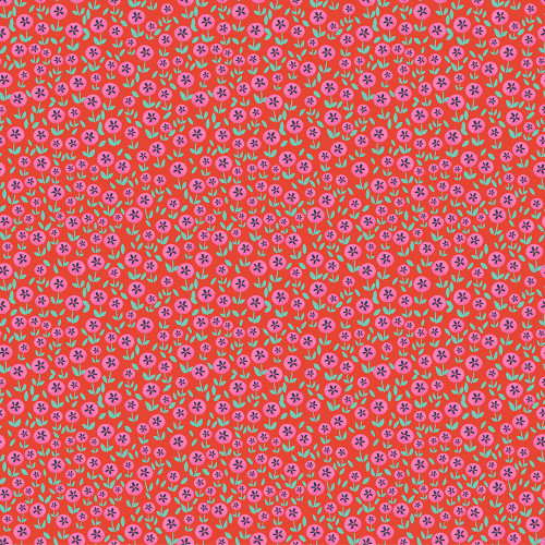 Windham Fabrics Chicken Littles Flower Field Tomato